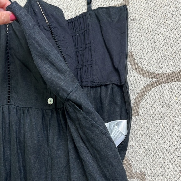 Madewell Black Sleeveless Wide-Leg Jumpsuit in 100% Linen, size 12 - Picture 6 of 16